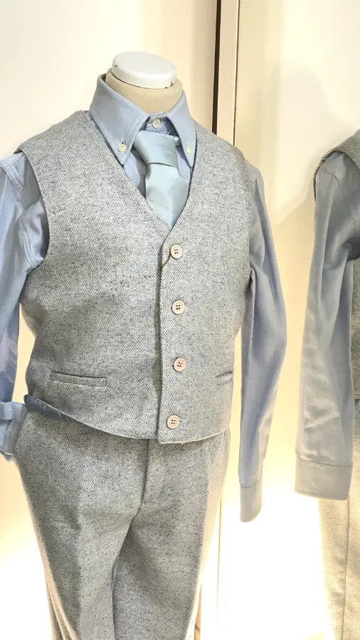 Completo gilet e pantalone in lana per bambino