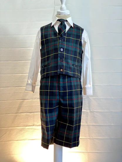 Completo natalizio in fantasia tartan per bambino