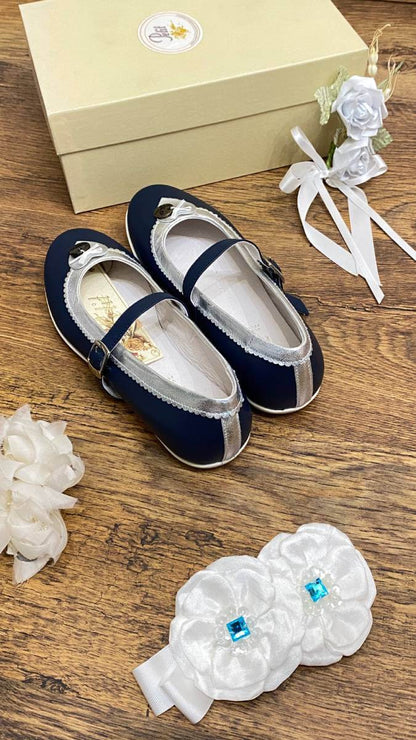 scarpe ballerina da cerimonia colore blu