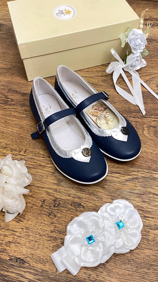 Scarpe Ballerina Eleganti colore Blu e Argento