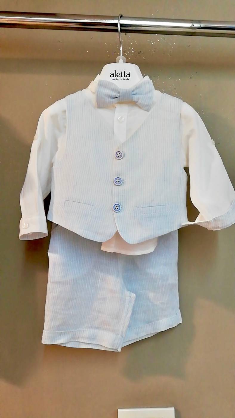 Vestito da battesimo in lino per bambino