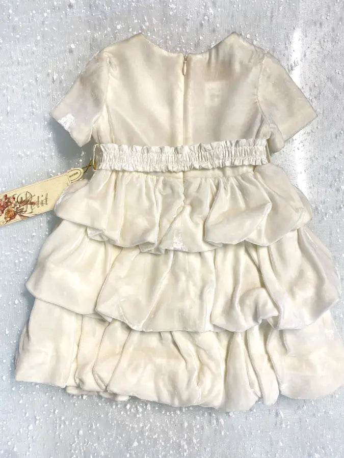 Vestito in velluto elegante a manica corta per bambina